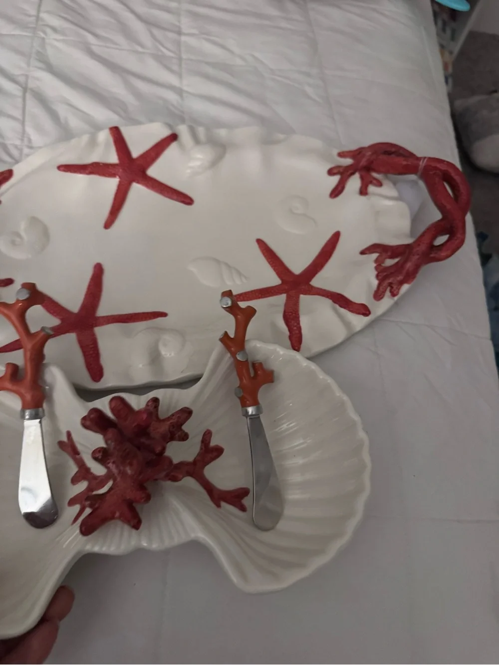 World Market Starfish Stoneware Dinnerware Set